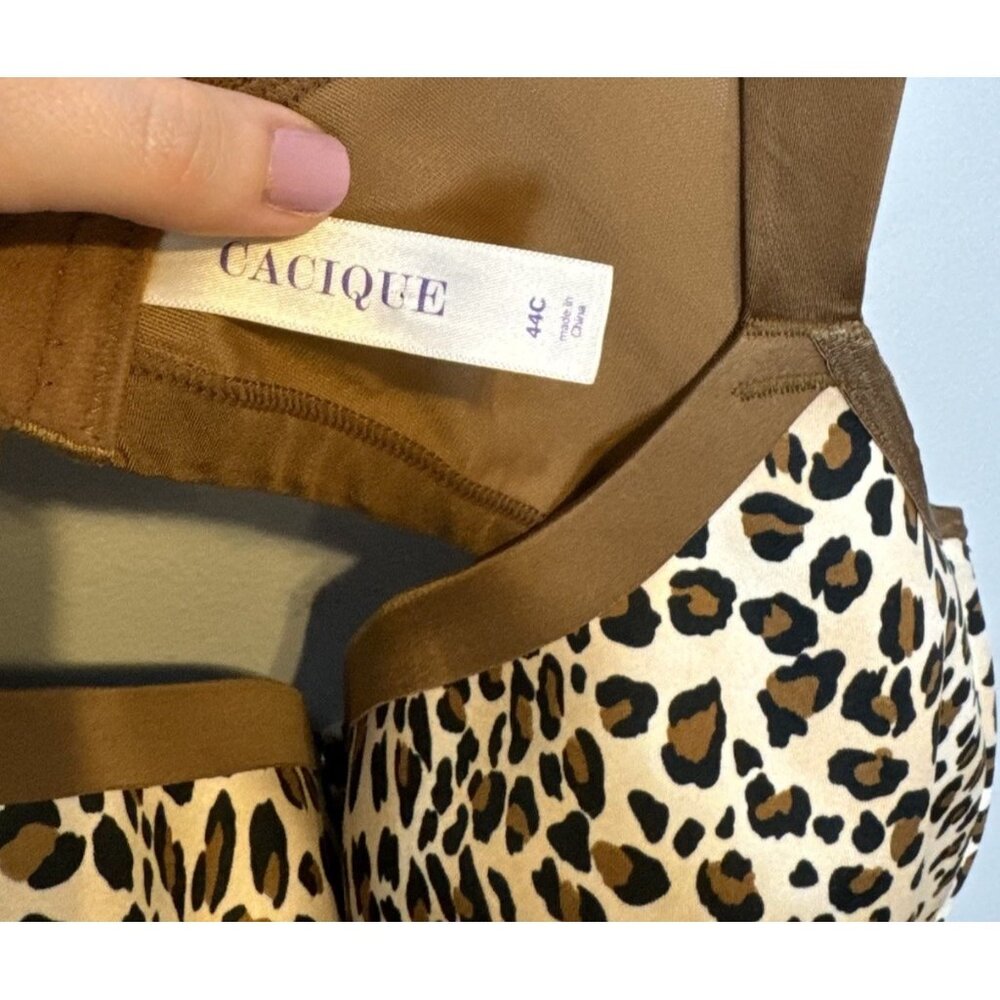 Cacique Leopard Print Underwire Bra in Brown and Cream - Picture 3 of 4